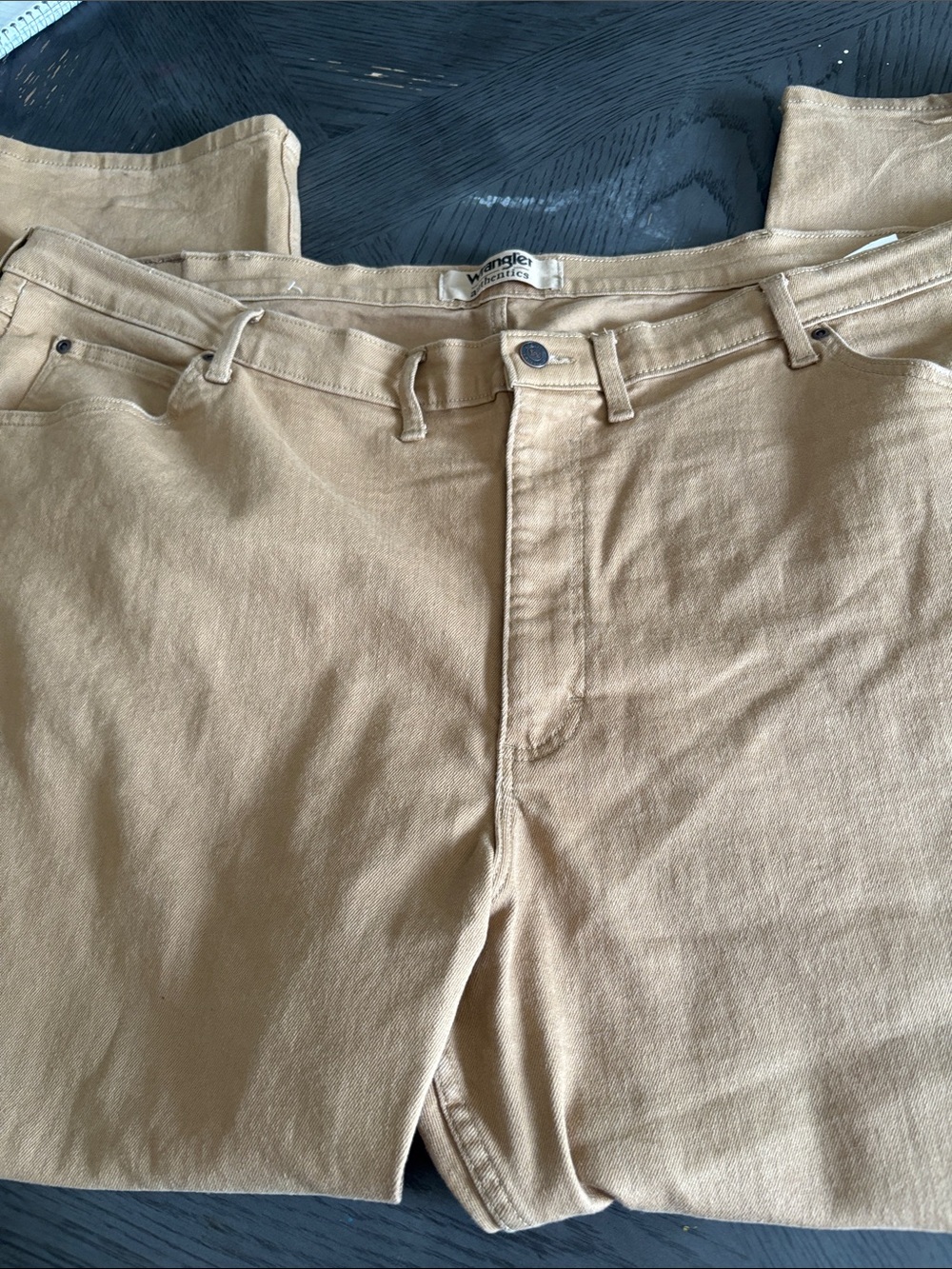 Wrangler Men's Khaki Straight-Leg Canvas Pants